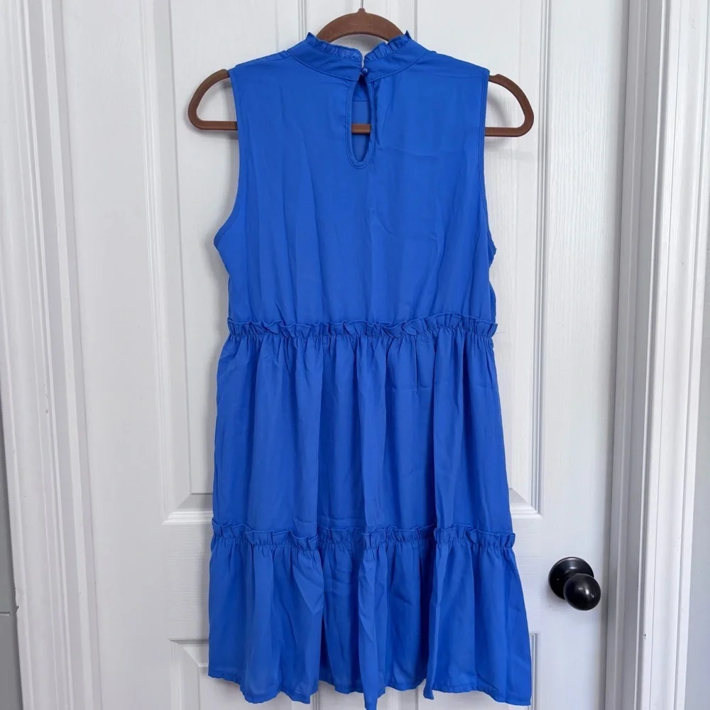 Blue Tiered Ruffle Dress | RACHEAL S - Picture 8 of 11